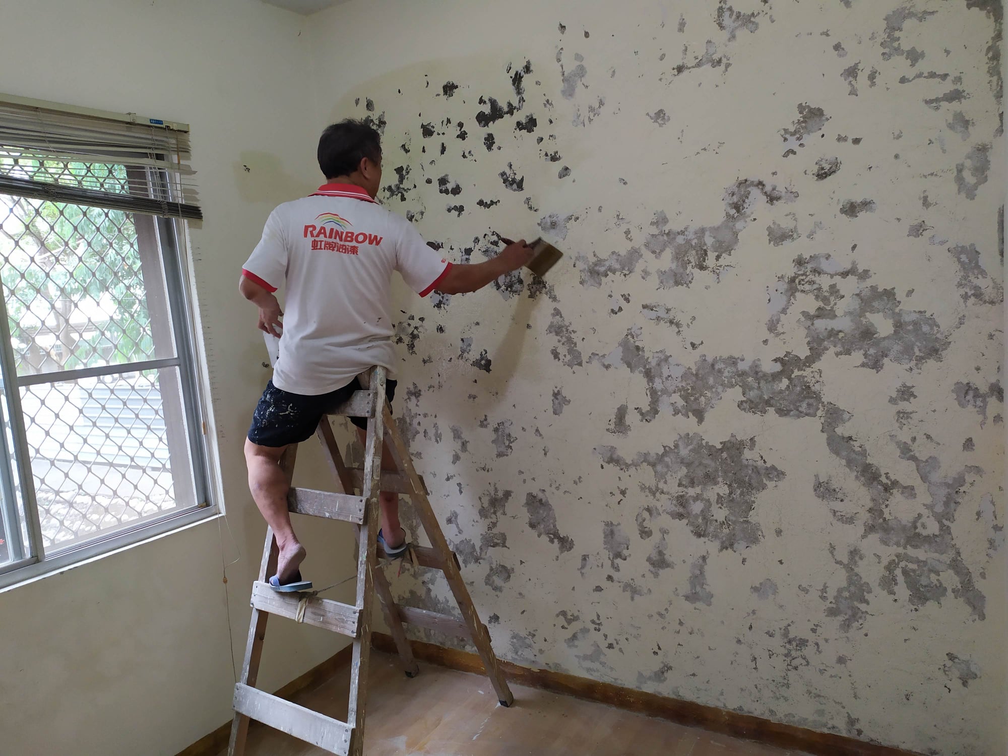 【台中房屋修繕】太平的員工宿舍嚴重的壁癌及油漆剝落
